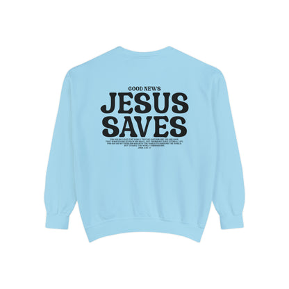 Jesus Saves Christian Vintage Edition Premium Garment-Dyed Sweatshirt - Soft, Durable, and Stylish