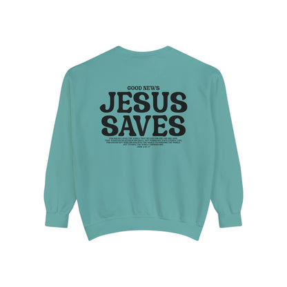 Jesus Saves Christian Vintage Edition Premium Garment-Dyed Sweatshirt - Soft, Durable, and Stylish