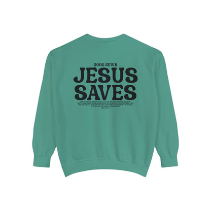 Jesus Saves Christian Vintage Edition Premium Garment-Dyed Sweatshirt - Soft, Durable, and Stylish