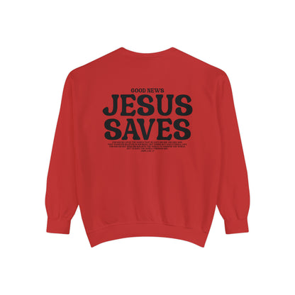 Jesus Saves Christian Vintage Edition Premium Garment-Dyed Sweatshirt - Soft, Durable, and Stylish