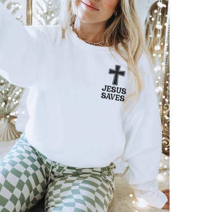 Jesus Saves Christian Vintage Edition Premium Garment-Dyed Sweatshirt - Soft, Durable, and Stylish