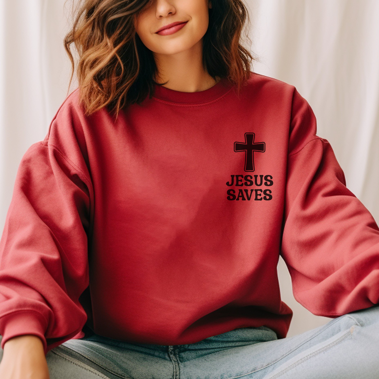 Jesus Saves Christian Vintage Edition Premium Garment-Dyed Sweatshirt - Soft, Durable, and Stylish