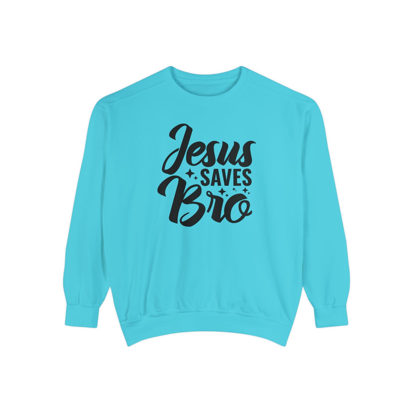 Jesus Saves Bro! Christian Premium Garment-Dyed Sweatshirt - Soft, Durable, and Stylish