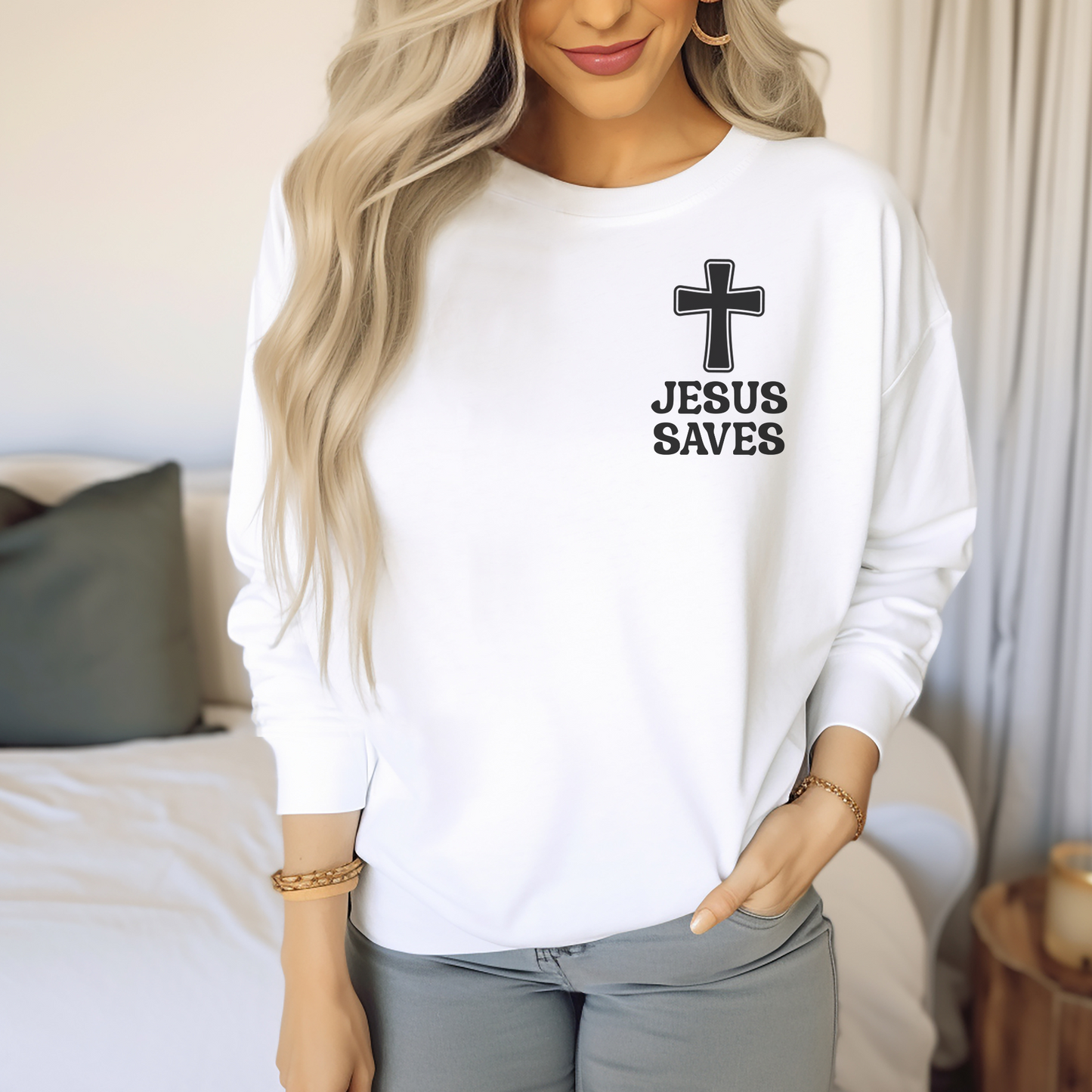 Jesus Saves Christian Vintage Edition Premium Garment-Dyed Sweatshirt - Soft, Durable, and Stylish