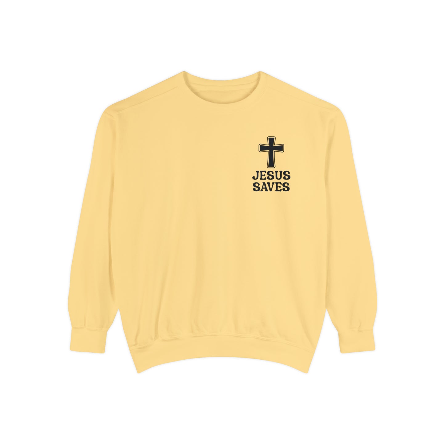 Jesus Saves Christian Vintage Edition Premium Garment-Dyed Sweatshirt - Soft, Durable, and Stylish