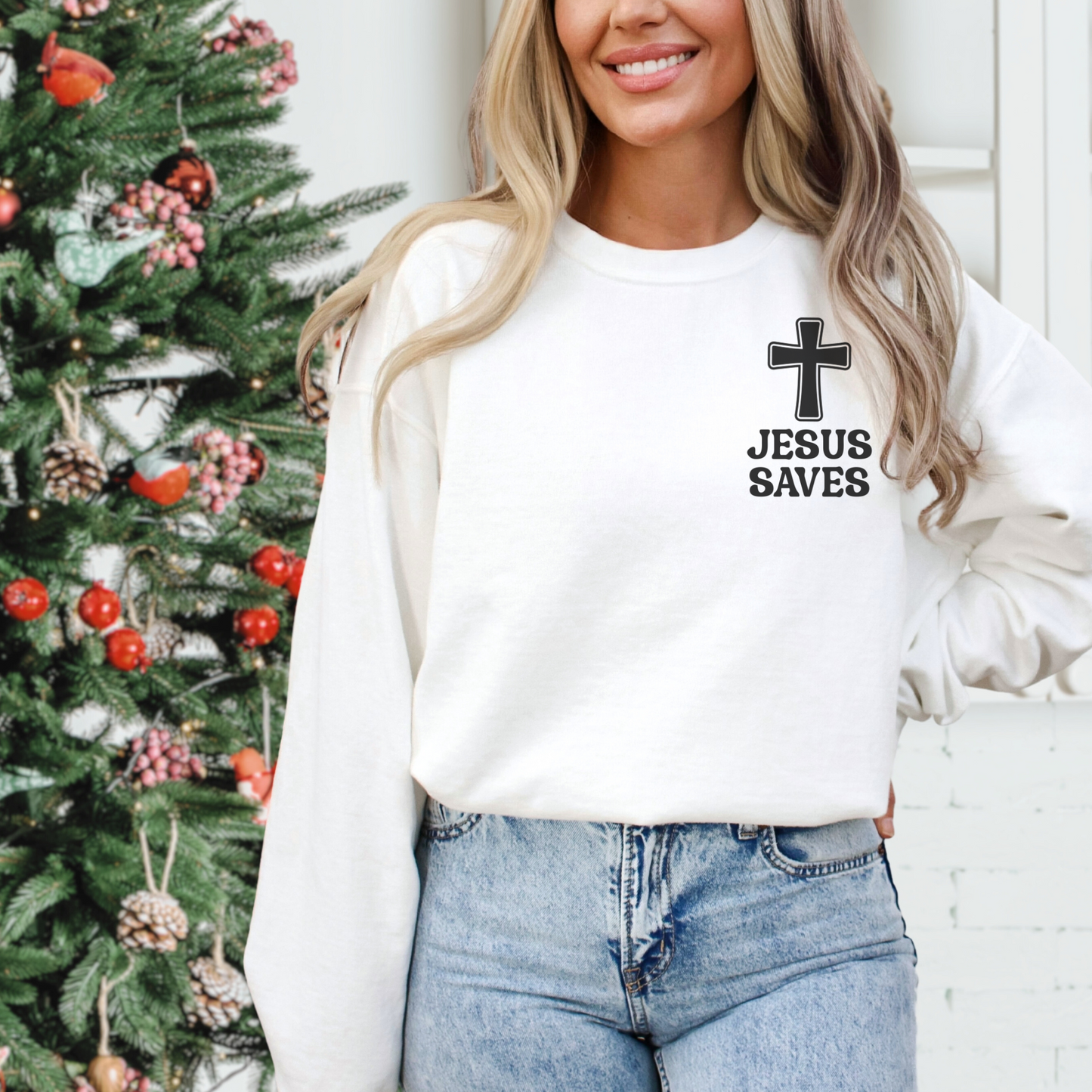 Jesus Saves Christian Vintage Edition Premium Garment-Dyed Sweatshirt - Soft, Durable, and Stylish