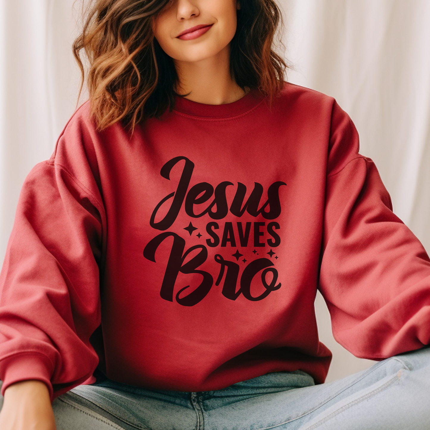 Jesus Saves Bro! Christian Premium Garment-Dyed Sweatshirt - Soft, Durable, and Stylish