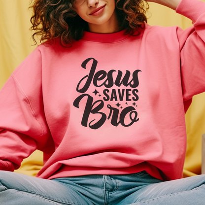 Jesus Saves Bro! Christian Premium Garment-Dyed Sweatshirt - Soft, Durable, and Stylish