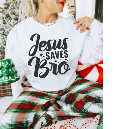 Jesus Saves Bro! Christian Premium Garment-Dyed Sweatshirt - Soft, Durable, and Stylish