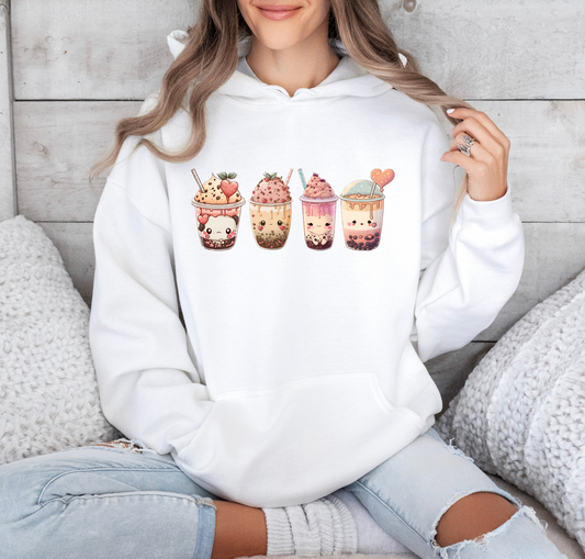 Kawaii Lovers' BubbleTea Unisex Hoodie - Comfortable & Fashionable Sweatshirt in Multiple Colors