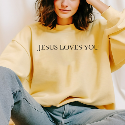 Jesus Loves you ( We Love eachother because he loved us first. John 4:19 Premium Garment-Dyed Sweatshirt - Soft, Durable, and Stylish