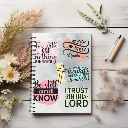 Be Still & Know! Journal or Notebook. Minimalist, Notes Spiral Notebook - Ruled Line