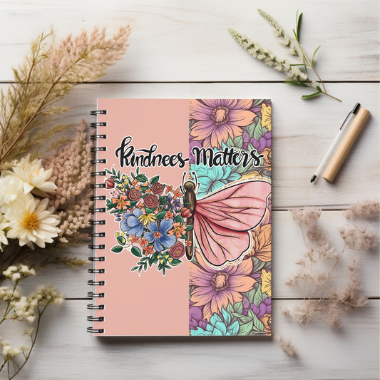 Kindness matters Butterfly Christian journal or Notebook. Notes Spiral Notebook - Ruled Line