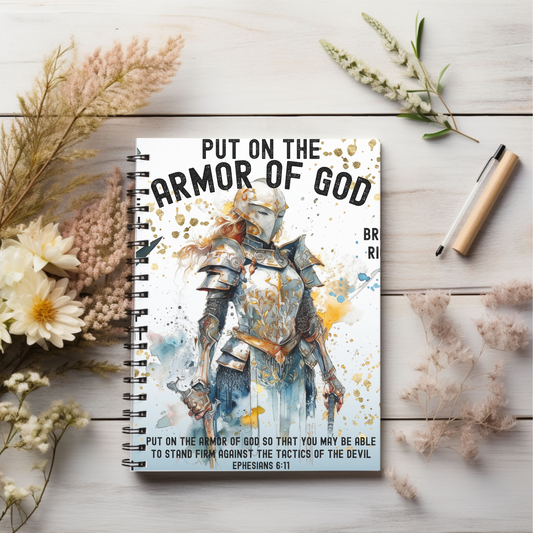 Put on the armor of God! Christian journal or Notebook. Notes Spiral Notebook - Ruled Line