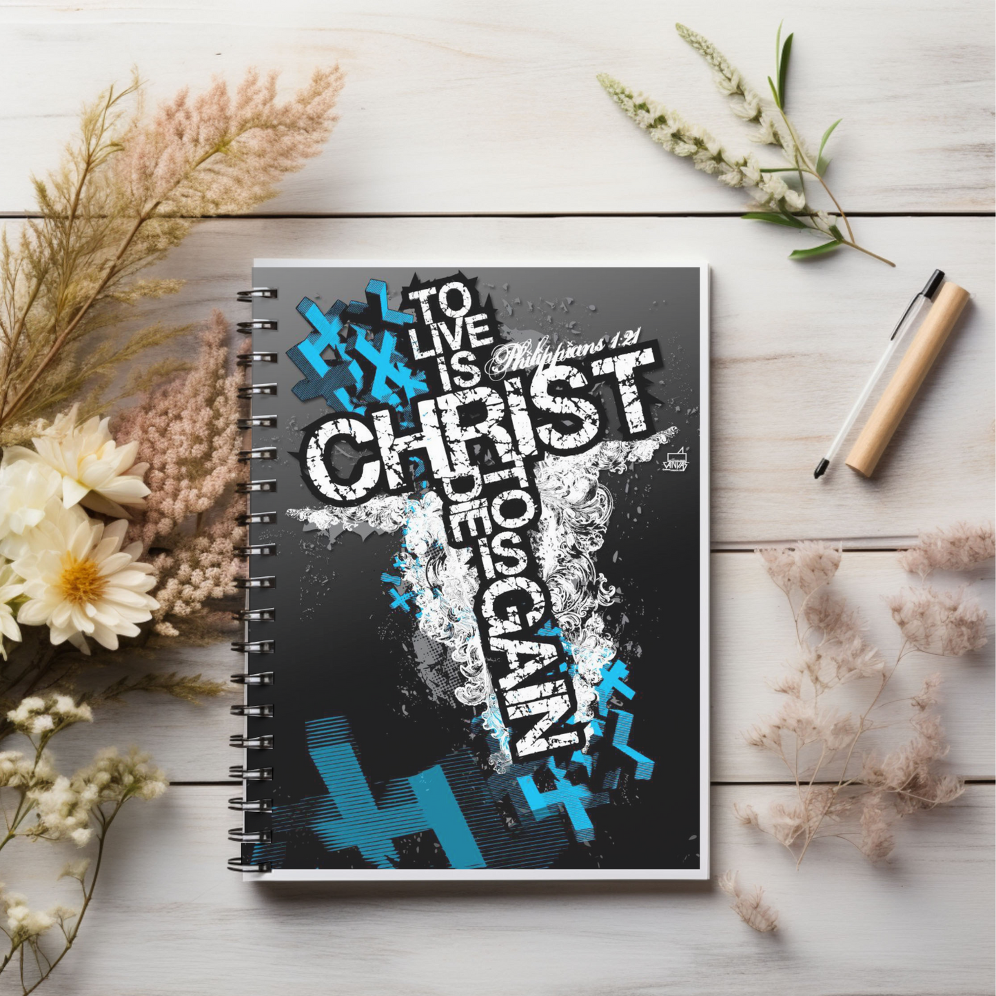 To live his Christ to die as gain! Christian journal or Notebook. Notes Spiral Notebook - Ruled Line