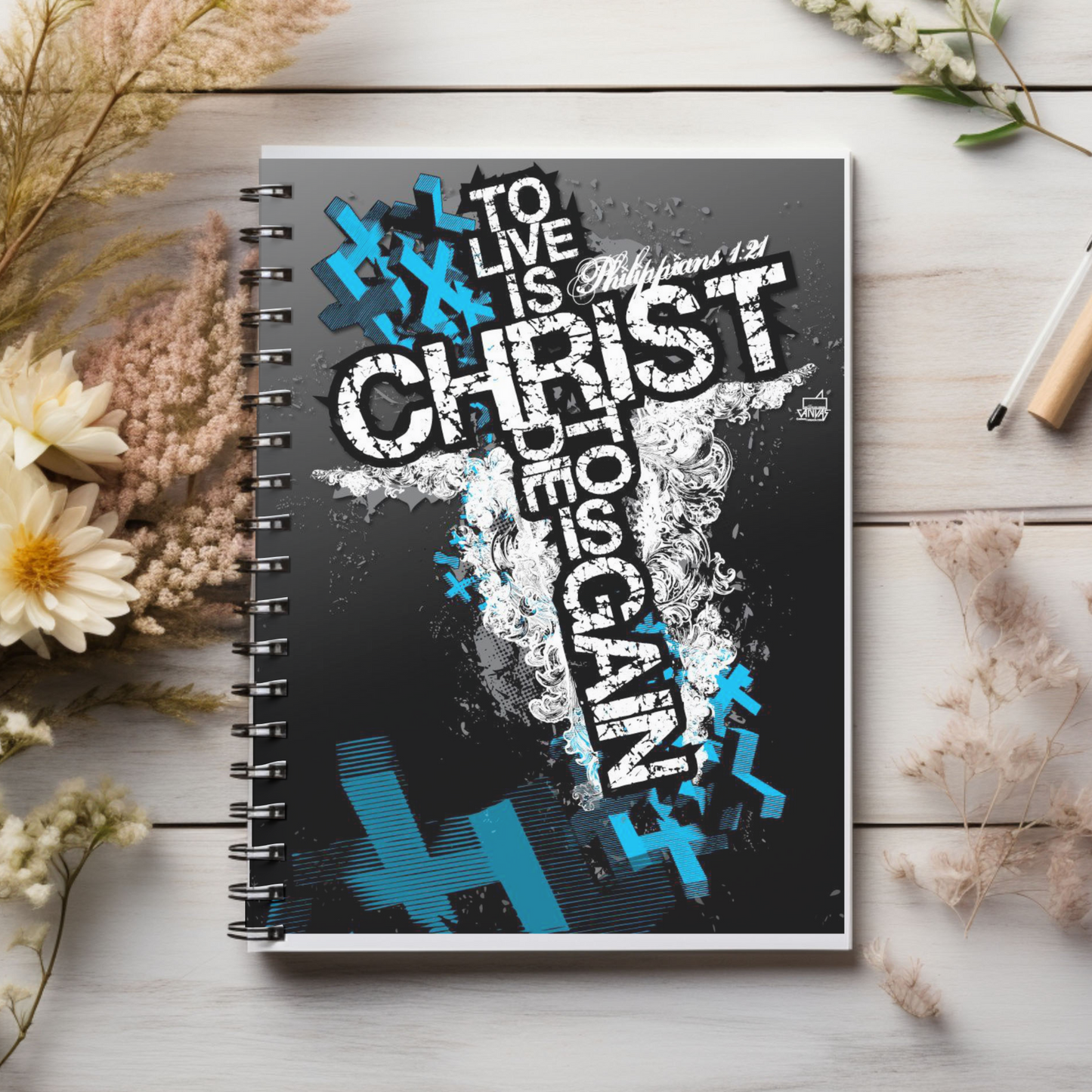 To live his Christ to die as gain! Christian journal or Notebook. Notes Spiral Notebook - Ruled Line