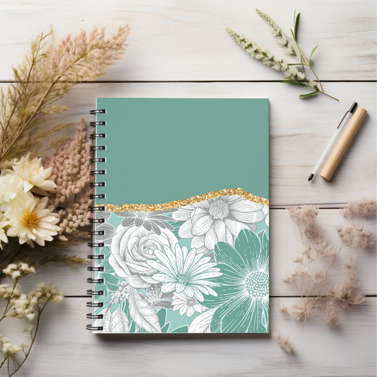 Gorgeous,  floral  journal or Notebook.  minimalist, Notes Spiral Notebook - Ruled Line