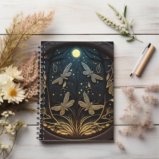 Black & Gold Butterfly Journal or Notebook. Minimalist, Notes Spiral Notebook - Ruled Line